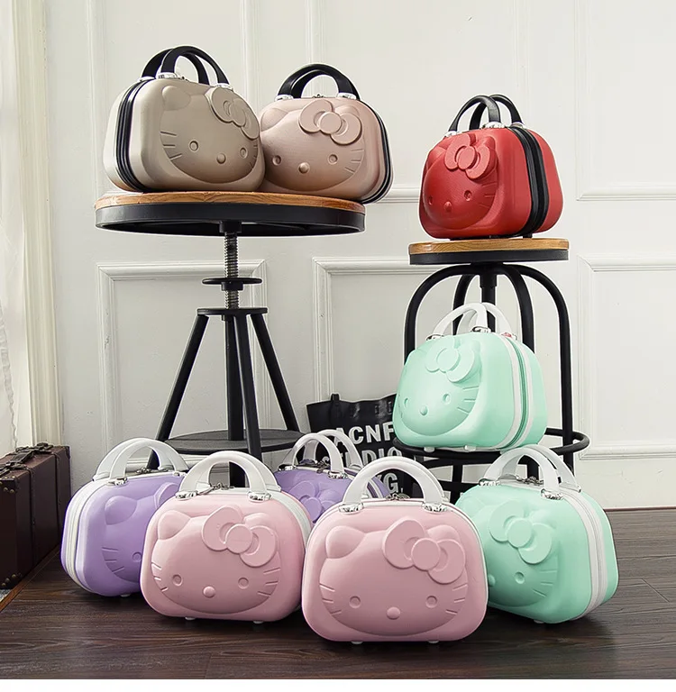 Высококачественный косметический чехол с 3D рисунком hello kitty, ABS, 12 дюймов, модный туристический чехол для костюма, водонепроницаемый чехол для багажа, maleta valise