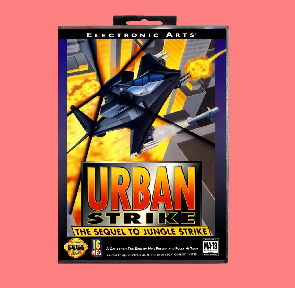 16-битная игровая карта Urban strike с розничной коробкой для Sega Genesis и Mega Drive |