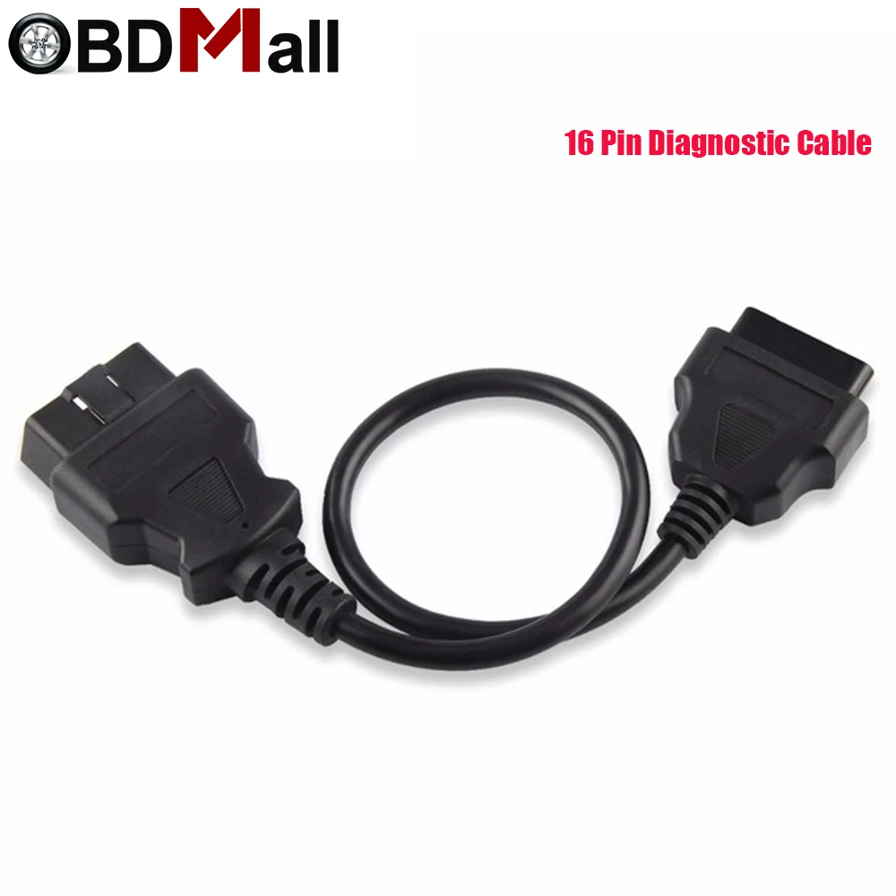 OBD2 16Pin штекер гнездо Удлинительный кабель 30 см Диагностический OBDII 16 контактный