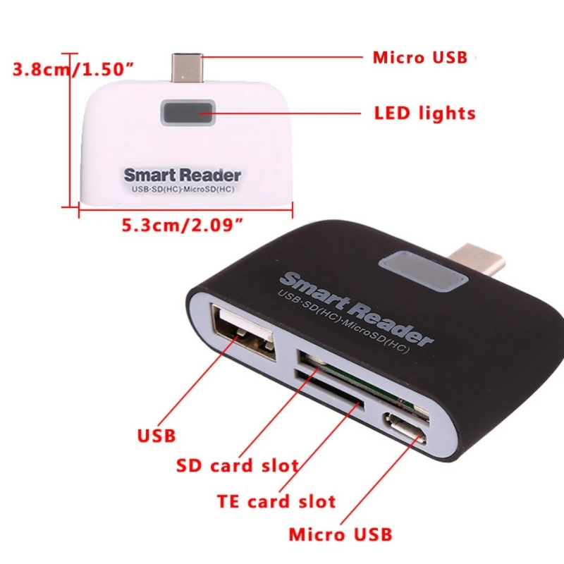 OTG к USB 2 0 смарт кард ридер SD TF с портом Micro для Android смартфонов ридер|Адаптеры Type-C| |
