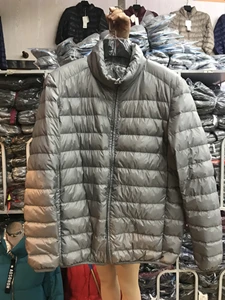Gray Толстый большой размер 5XL 6XL 7XL ультра светильник пуховик белый утиный пух теплый стоячий воротник короткий Мужской светильник - Цвет: Gray
