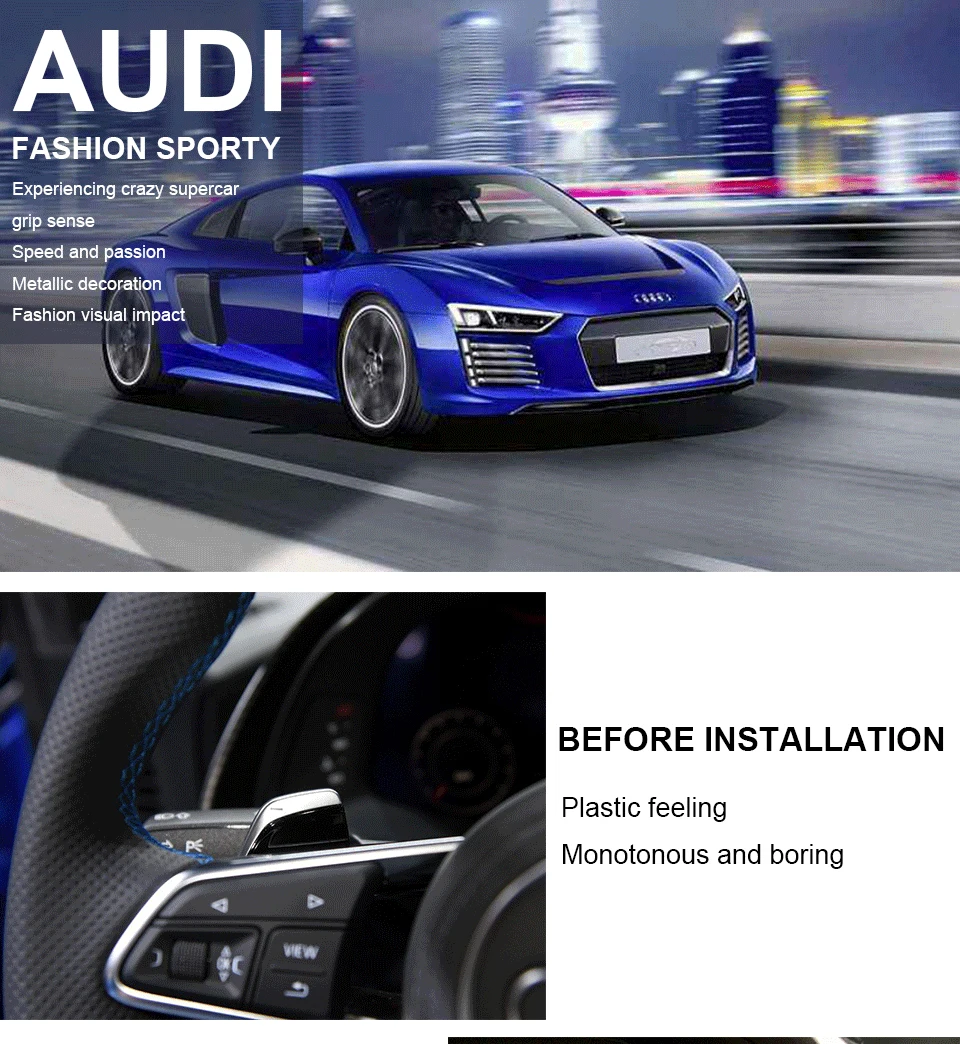 Savanini Алюминиевый Автомобильный руль сдвиг весло расширение для новых Audi R8(-), RS3() TT RS(-) автостайлинг
