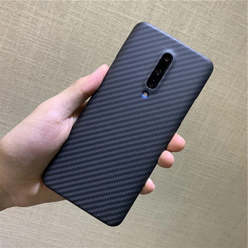 

Ultra Thin Luxury Kevlar Cover For OnePlus 7Pro Carbon Fiber Back Phone Case Matte Black Red