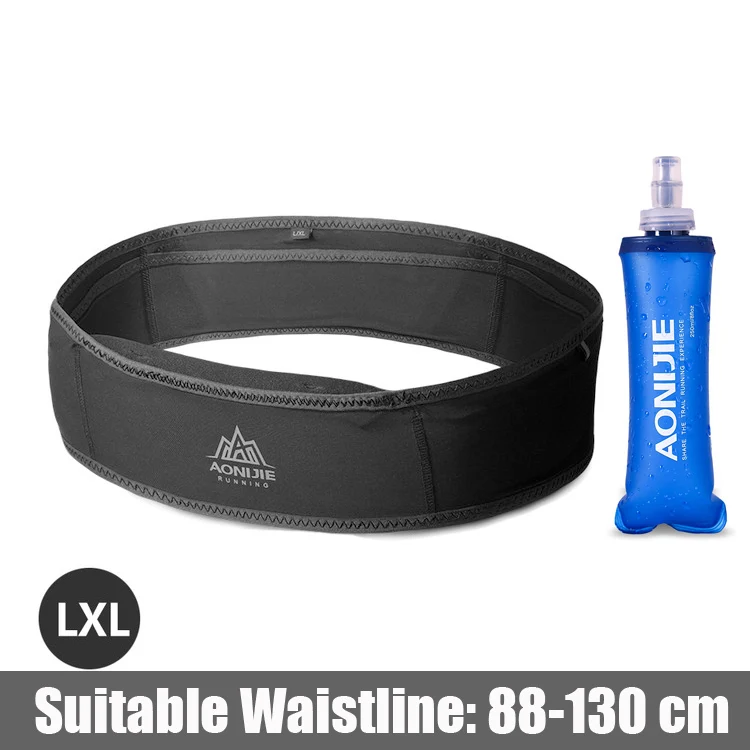 Black LXL 250ml AONIJIE для мужчин и женщин тонкий пояс для бега для спорта на открытом воздухе беговые гонки марафон Пешие прогулки фитнес Деньги поясная сумка Мобильная Сумка - Цвет: Black LXL 250ml