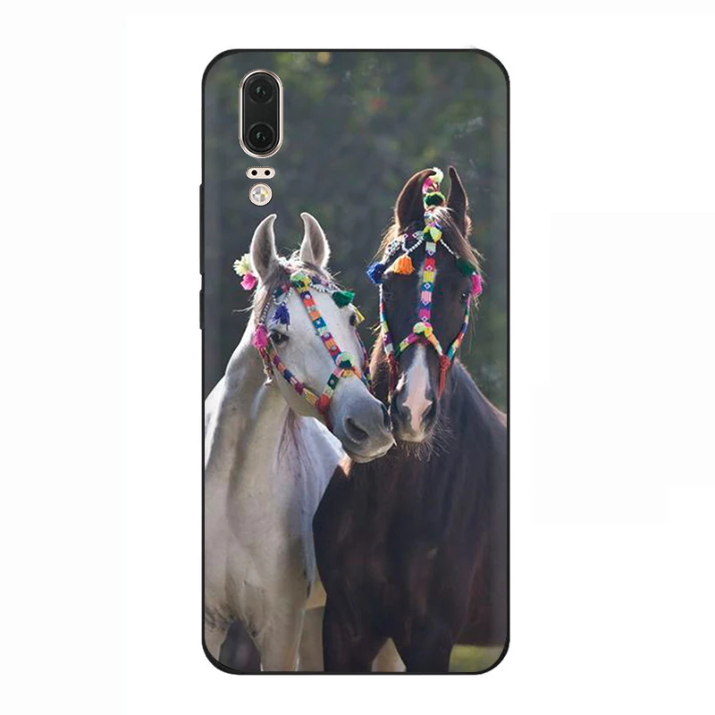 B12 horse soft silicone phone cover for Huawei P8 P9 Lite Mini P10 P20 P30 Lite Pro P Smart Z Plus - Цвет: B12