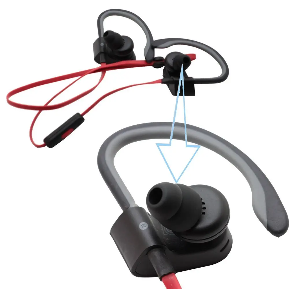 XRHYY 10pcs Double Flange Earbuds for Powerbeats 3 Powerbeats3 Wireless Headphones Replacement Silicone Eartips Ear Buds Black |