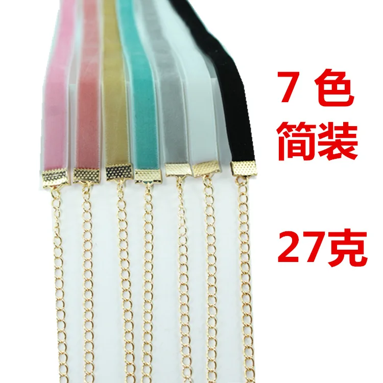 7 шт./лот женские Чокеры Модная бижутерия цветные фланелевые ожерелья для женщин