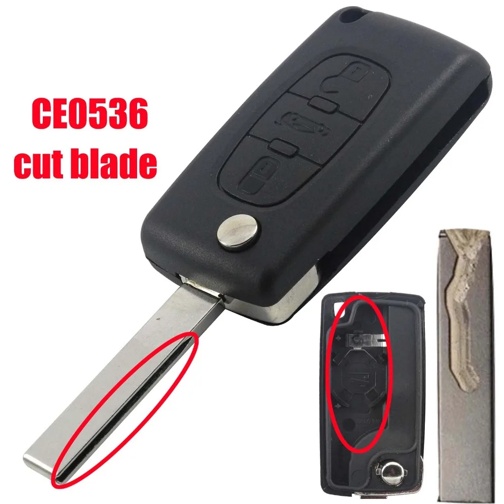 Чехол для ключей jingyuqin cut/uncut blade 3 кнопки чехол Peugeot 407 207 301 307 308 508 607|Ключ от авто| |