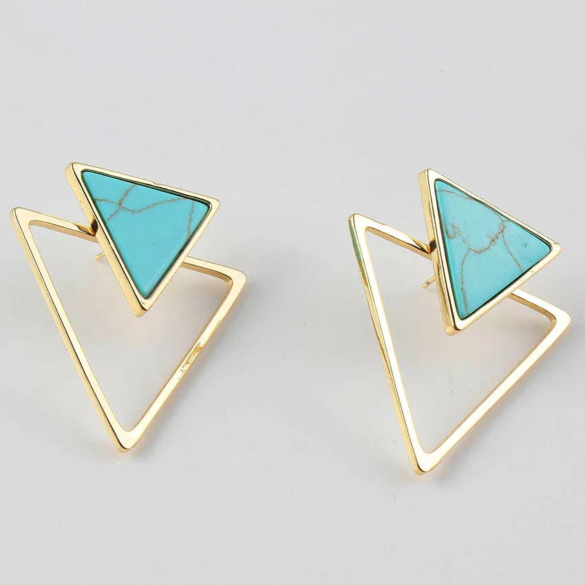 Трендовые бусины посеребренные 2 геометрические формы серьги гвоздики для