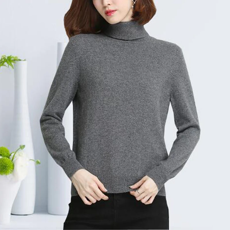 turtleneck Sweater Women 100% Natural Cashmere Pullover New Spring Autumn Clothes tbsr493 | Женская одежда