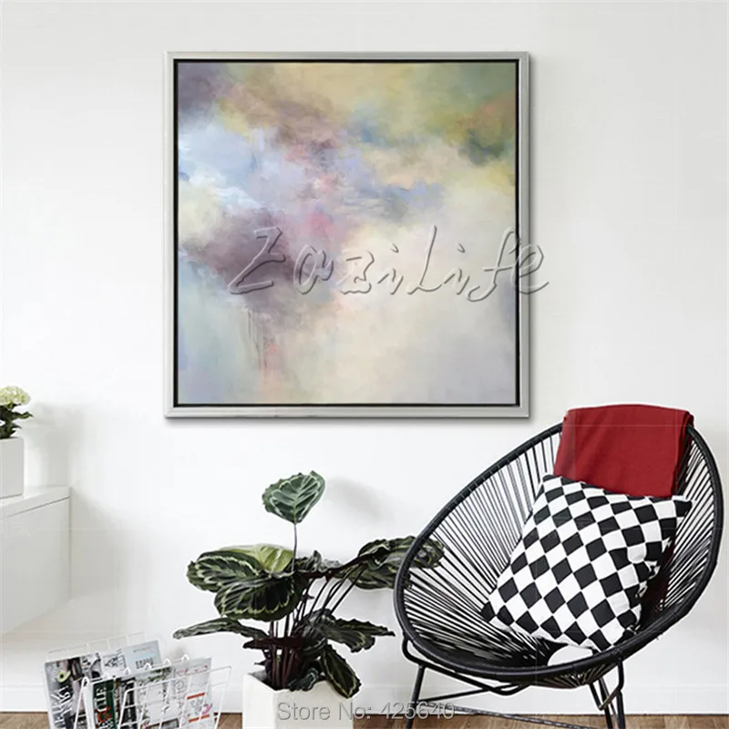 Современный абстрактный цвет ручная роспись маслом гостиная идеальное