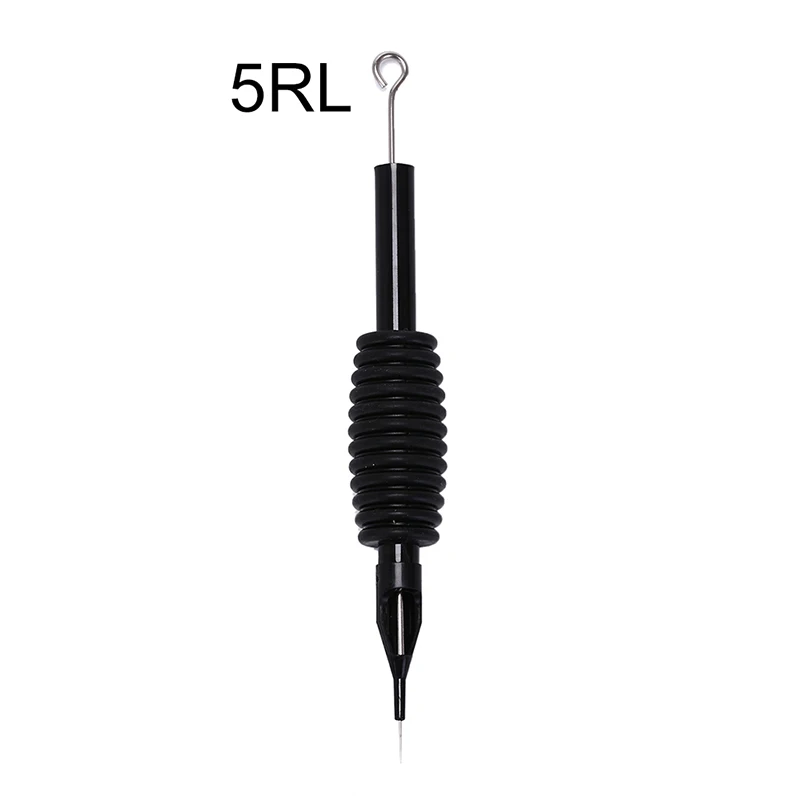 Ручка татуировки с медицинской стальной иглой 19 мм круглый вкладыш 1RL 3RL 5RL 7RL 9RL 11RL 13RL 15RL черные одноразовые иглы татуировки 1 шт