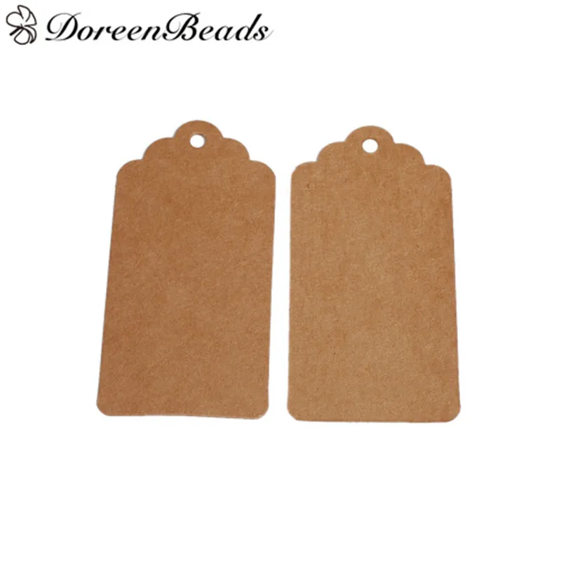 DoreenBeads бумажные этикетки коричневый прямоугольник узор для одежды повесить DIY