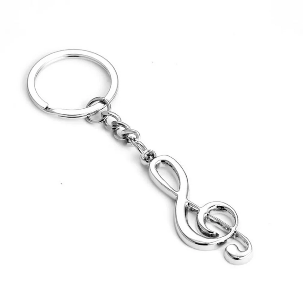 

1pc Key Ring Silver Plated Musical Note Keychain for Car metal Music Symbol Stainless Steel Metal Treble Clef Symbol Gift
