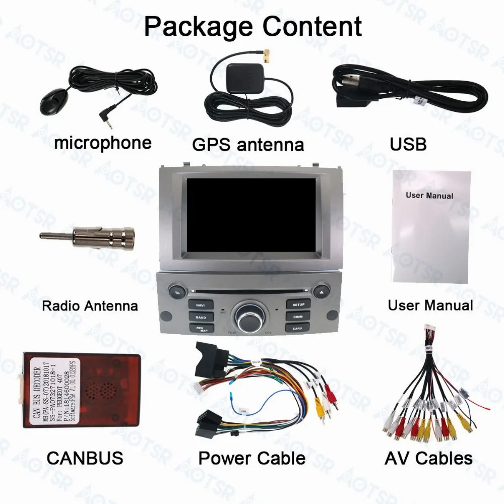 Newest Android 9.0 Car CD DVD player GPS Navigation For Peugeot 407 2004-2010 navigation headunit multimedia radio | Автомобили и