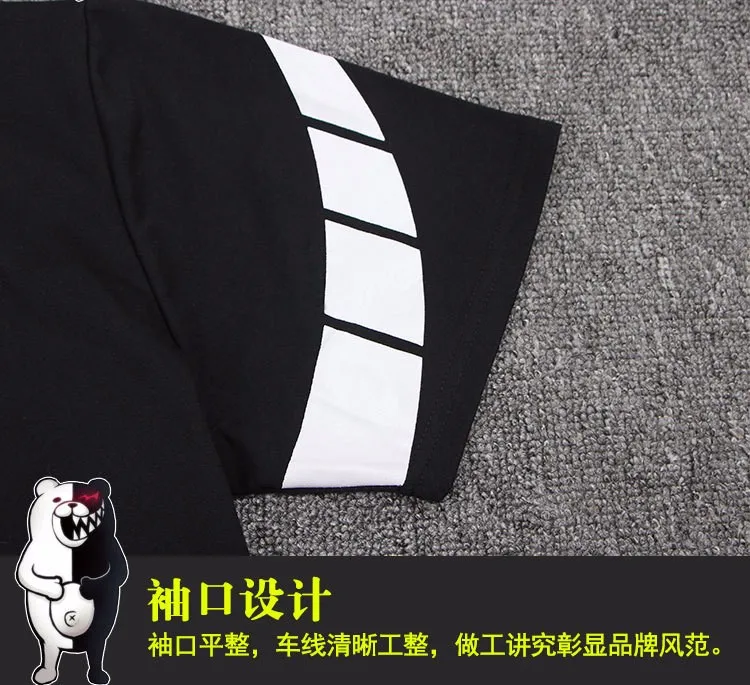 2 стиля аниме Danganronpa триггер счастливый хаос Монокума футболка Косплей Костюм короткий рукав с капюшоном Толстовка Повседневная флис