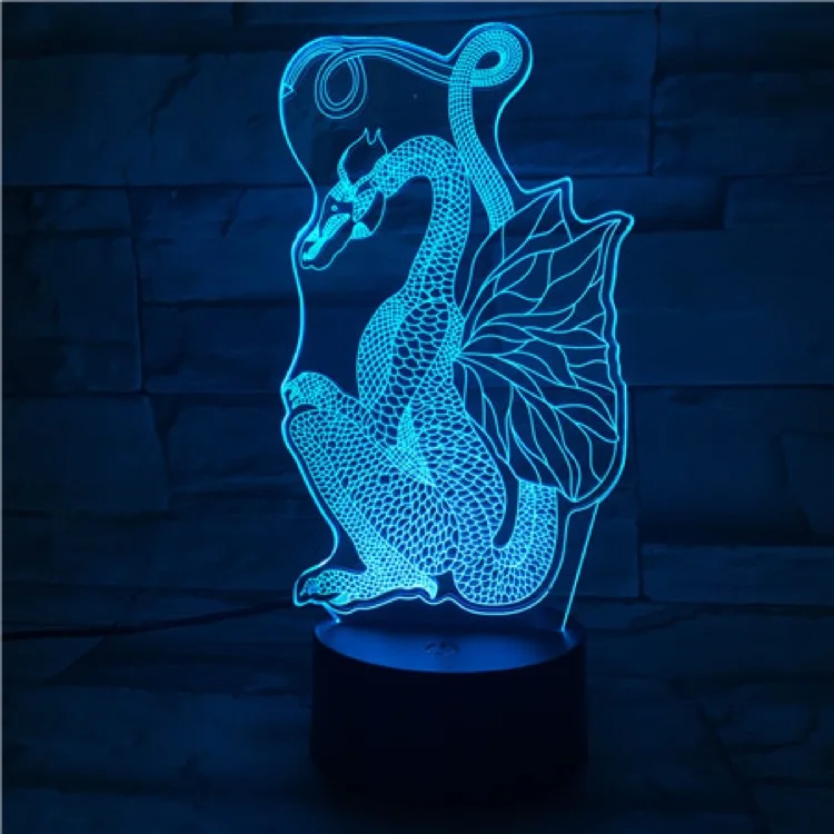 Мультяшный Динозавр Дракон 3D лампа светильник свет s LED USB настроение настольное