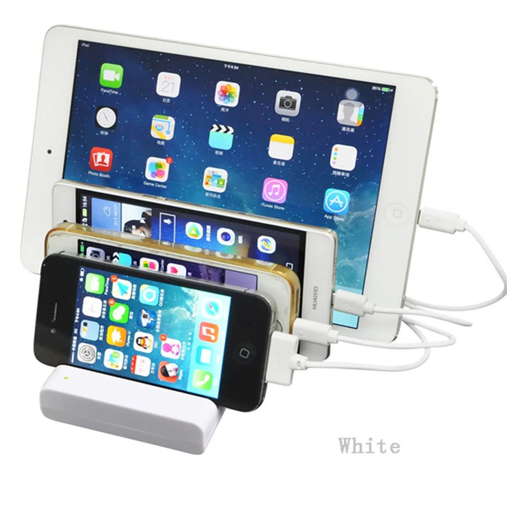4 порта USB зарядное устройство док станция Подставка концентратор для iPhone X 8 Plus/6