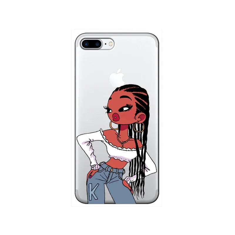 2bunz меланин Poppin Aba жесткий пластиковый чехол для телефона для iPhone X 6 7 8 plus 5 5S 11 11PRO MAX 6s XR XS Max Модный черный чехол для девочек - Цвет: Серый