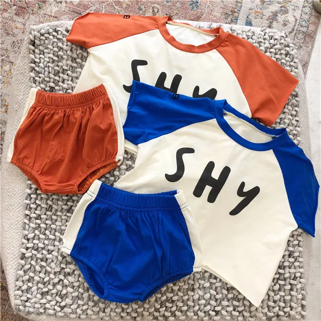 1-5 лет Оптовая 2018 Новая мода мальчиков комплект для девочек топы с надписями +