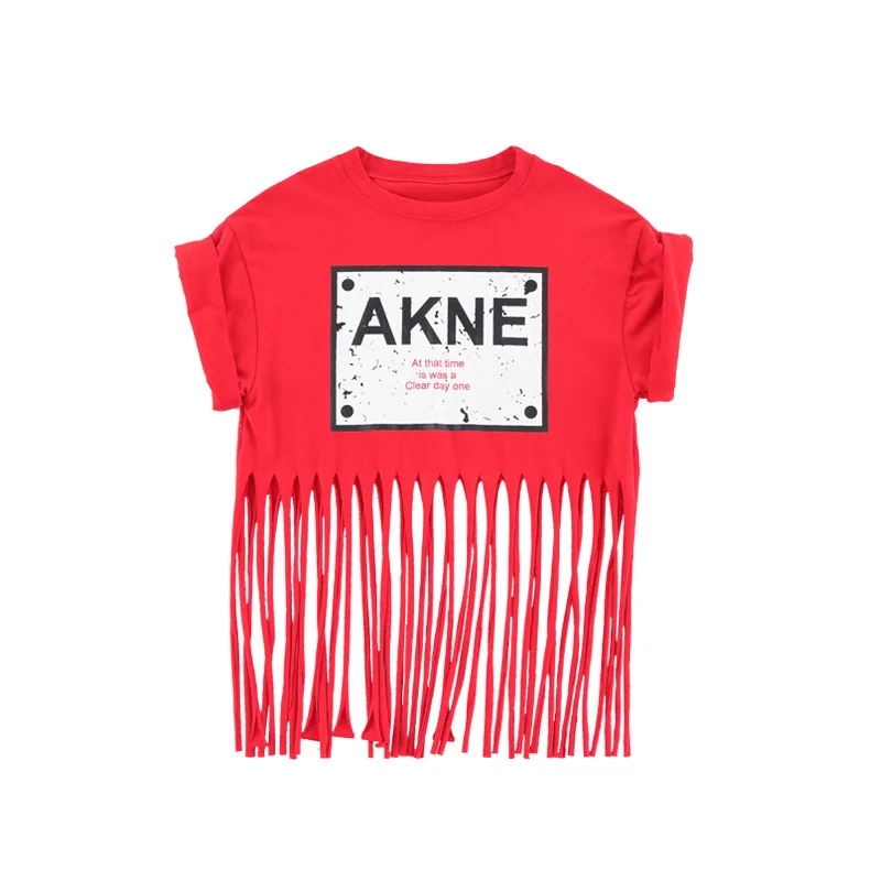 Новинка лета 2019 Детский джазовый костюм для девочек топы с короткими рукавами и