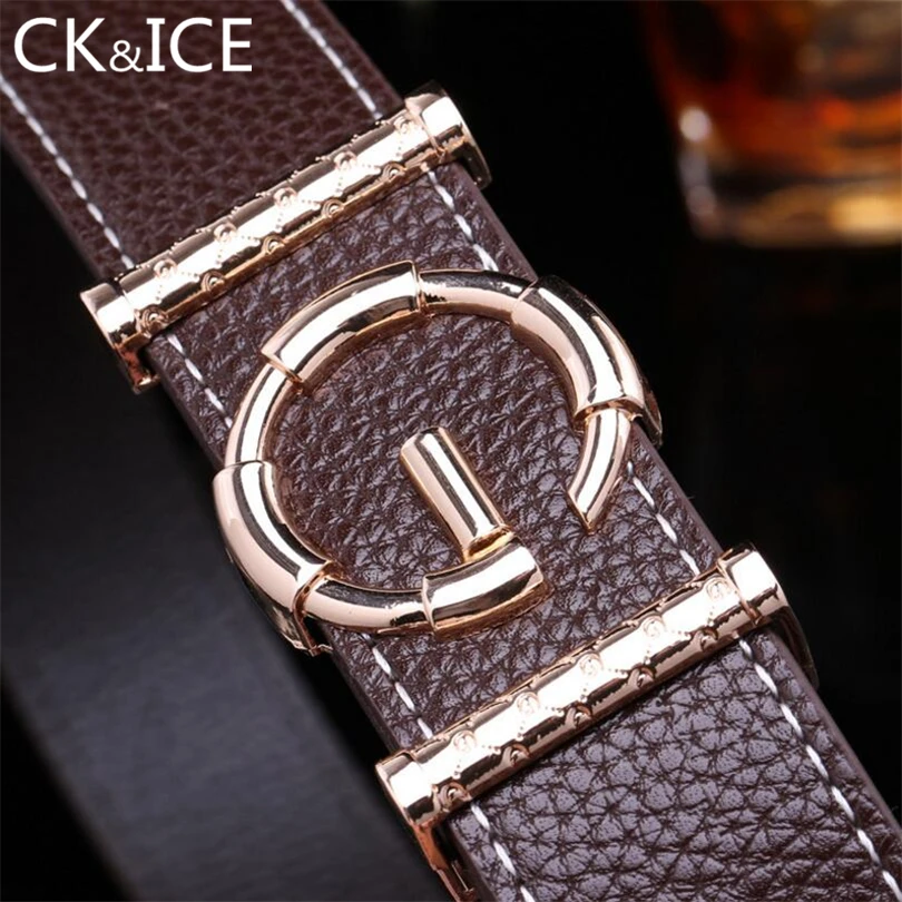 CK & ICE воловья кожа натуральная G ремень для мужчин женщин гладкая Пряжка