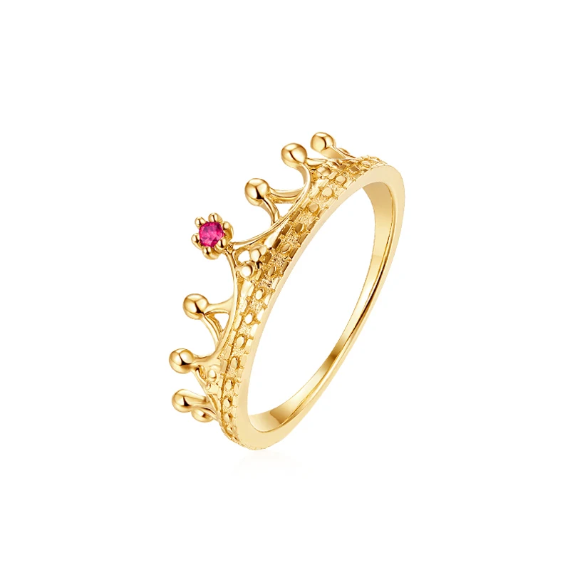 JXXGS элегантное кольцо с короной золотого цвета гранат роскошное 14k золото