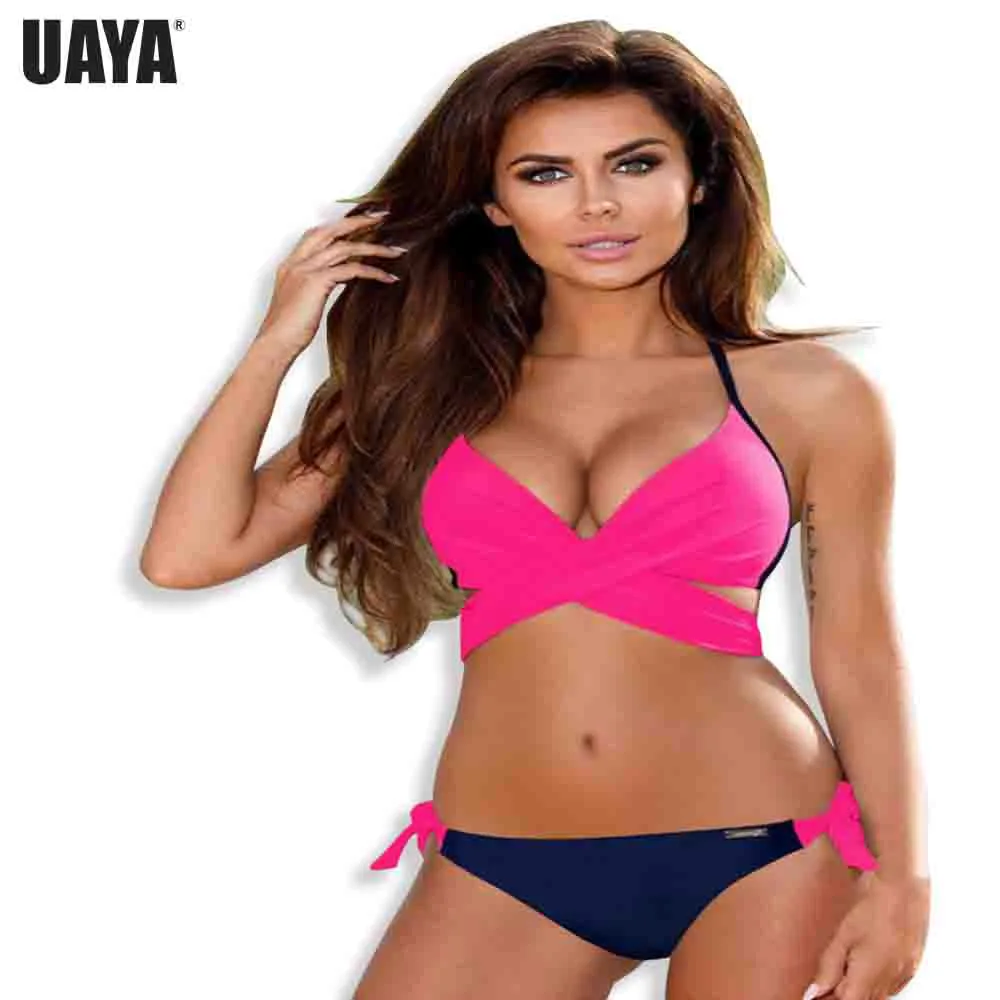 UAYA 2019 сексуальное бикини для женщин плавание костюм Push Up Одежда крест накрест с