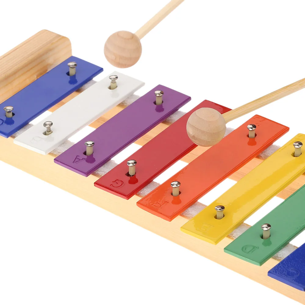 Деревянный сосновый ксилофон 8 Note 3 мм красочная алюминиевая пластина C ключ