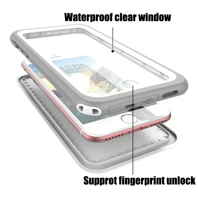BFOLLOW IP67 Водонепроницаемый чехол для iPhone 6 6S Plus/7 8 Plus/X Жесткий с кнопкой 360 Полный