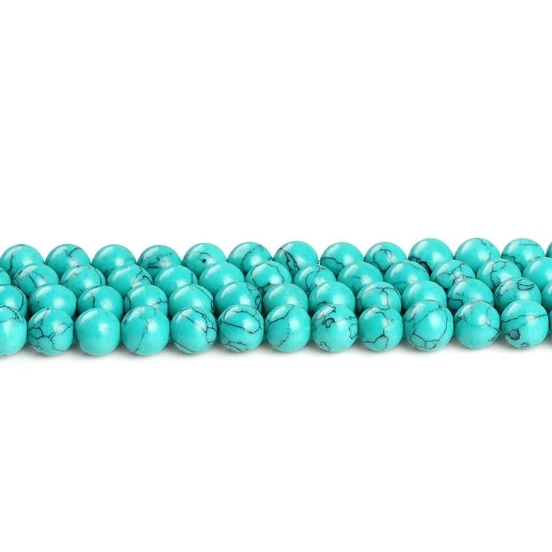 

Top quality Synthesis green howlite stone round loose ball Beads 15" Strand 4 6 8 10 12 MM DIY Jewelry Making bracelet