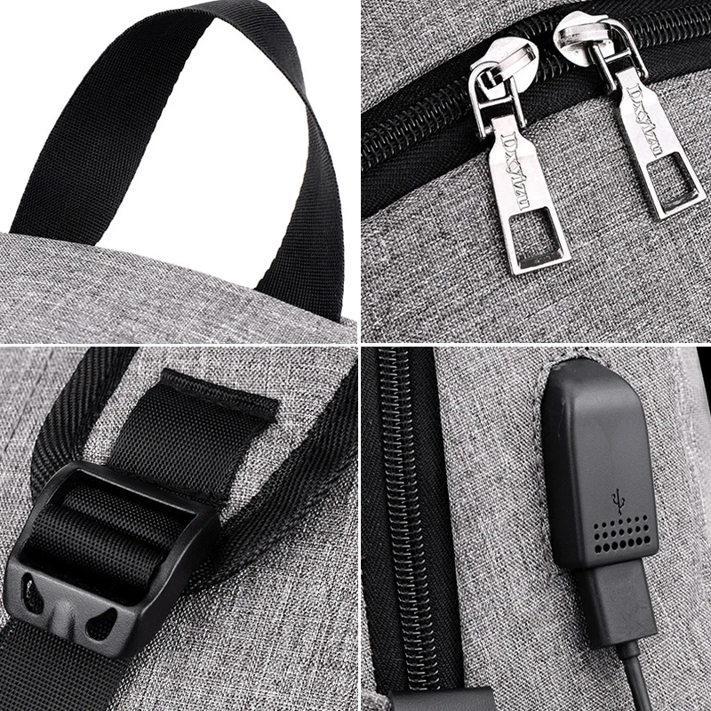 Модные популярные многофункциональные мужские рюкзаки с USB зарядкой для 15