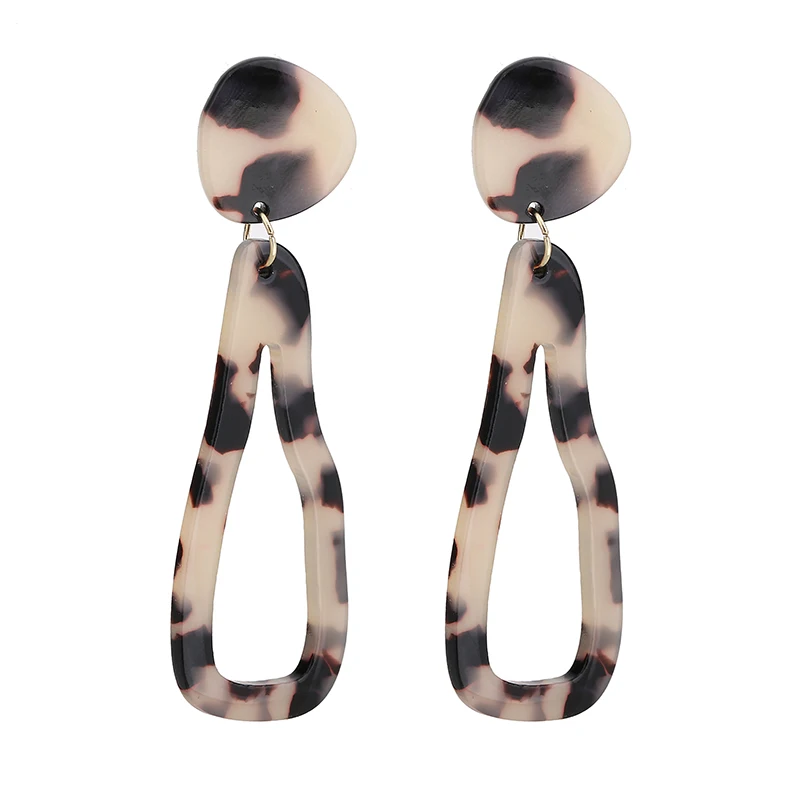 fashion earrings creative leopard acetate pendant personality anti-allergic temperament ring ladies jewelry | Украшения и