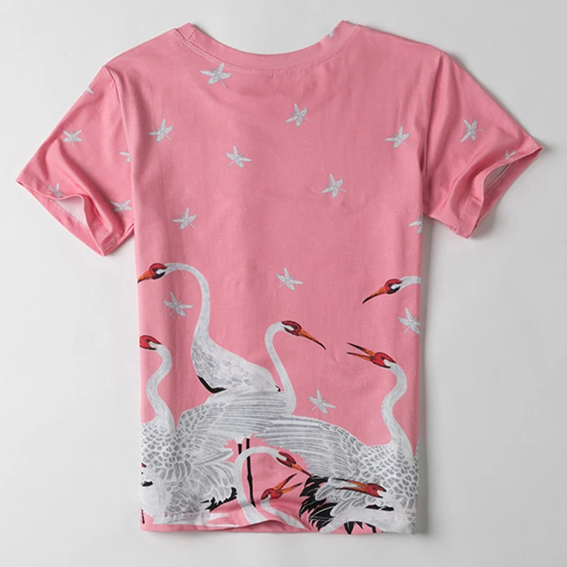 2017 Летняя женская обувь цветной печати Тонкий большой футболка для девушек мод с