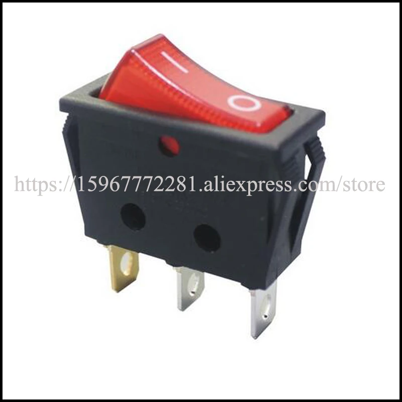 KCD3 4 101N 16A 3 Pin включения выключения кулисный переключатель с подсветкой SPST