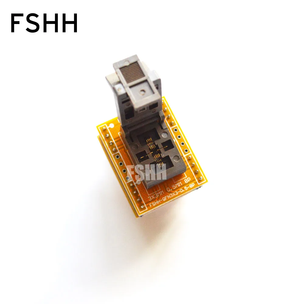 FSHH QFN8 to DIP8 Programmer adapter  WSON8 DFN8 MLF8 test socket Pitch=0.5mm Size=3x3mm
