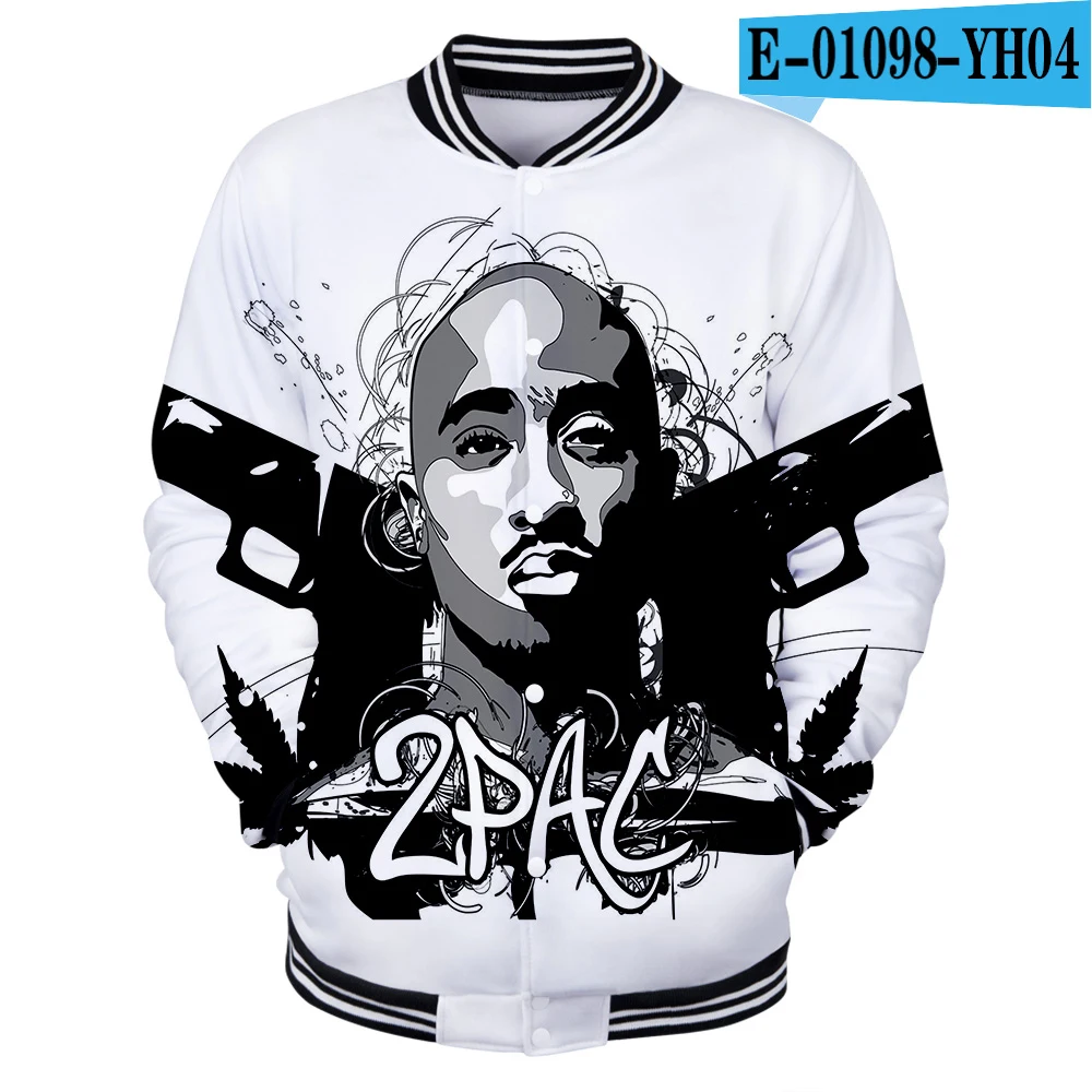 one 2Pac крутая мужская бейсбольная куртка Весенняя мода тонкий 3D принт с длинным рукавом Бомбер куртка Jaquetas мужские брендовые университетские куртки - Цвет: one