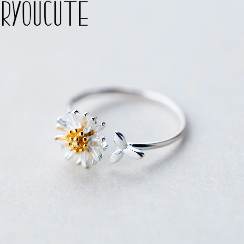 RYOUCUTE 100% Настоящее серебро цвет ювелирные изделия Модные большие маргаритки