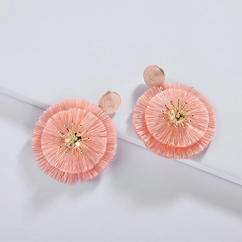 Женские многослойные серьги с бахромой HUIDANG эффектные в стиле