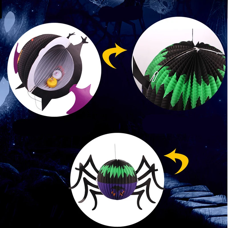 Хэллоуин украшения Висячие паук летучая мышь призрак фонари партии сцена макет