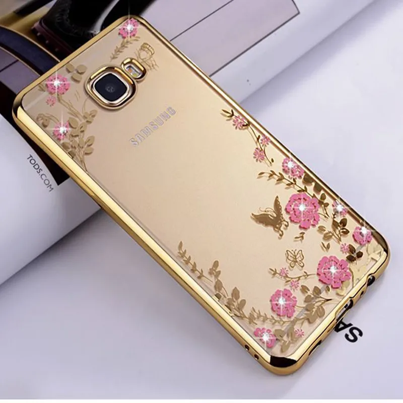 Для Samsung Galaxy A5 2017 A520 чехол из мягкого ТПУ силикона задняя крышка Флора Алмаз
