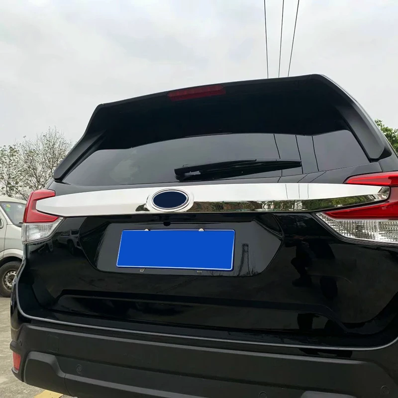 Автомобильный Стайлинг из нержавеющей стали Задняя Крышка багажника номерного знака верхняя крышка отделка 1 шт. для Subaru Forester SK