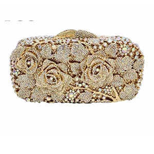 

Top Quality Handmade Women Beaded Evening Bag Fashion Lady Crystal Mini Day Clutch Purse Classic Female Chain Party Bags silver
