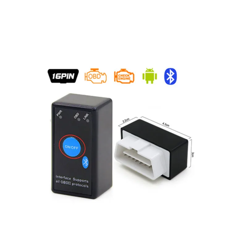 Автомобильный сканер кода Bluetooth Mini 327 переключатель ELM327 V1.5 PIC18F25K80 чип, Супер ELM327 синий Vagte OBD2 V2.1 для Android Крутящий момент - Цвет: Switch ELM 327 v1 5
