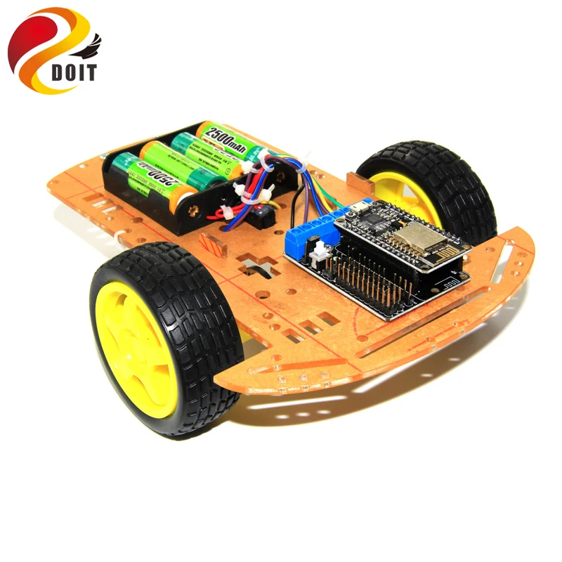 Автомобильное шасси с Wi Fi Smart 2WD макетной платой NodeMCU + Щит двигателя для ESP8266 ESP 12F DIY