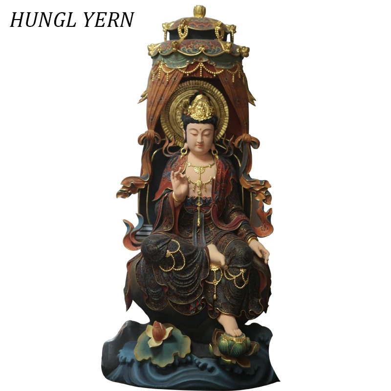 86 см Guanyin деревянная скульптура Буды статуи резные деревянные сделанное вручную украшение для дома escultura Индии стиль ремесло статуя Гуань Инь