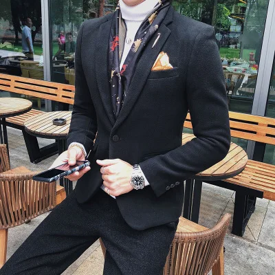Новинка весна-осень 2018 шерстяной маленький костюм для мужчин молодежная