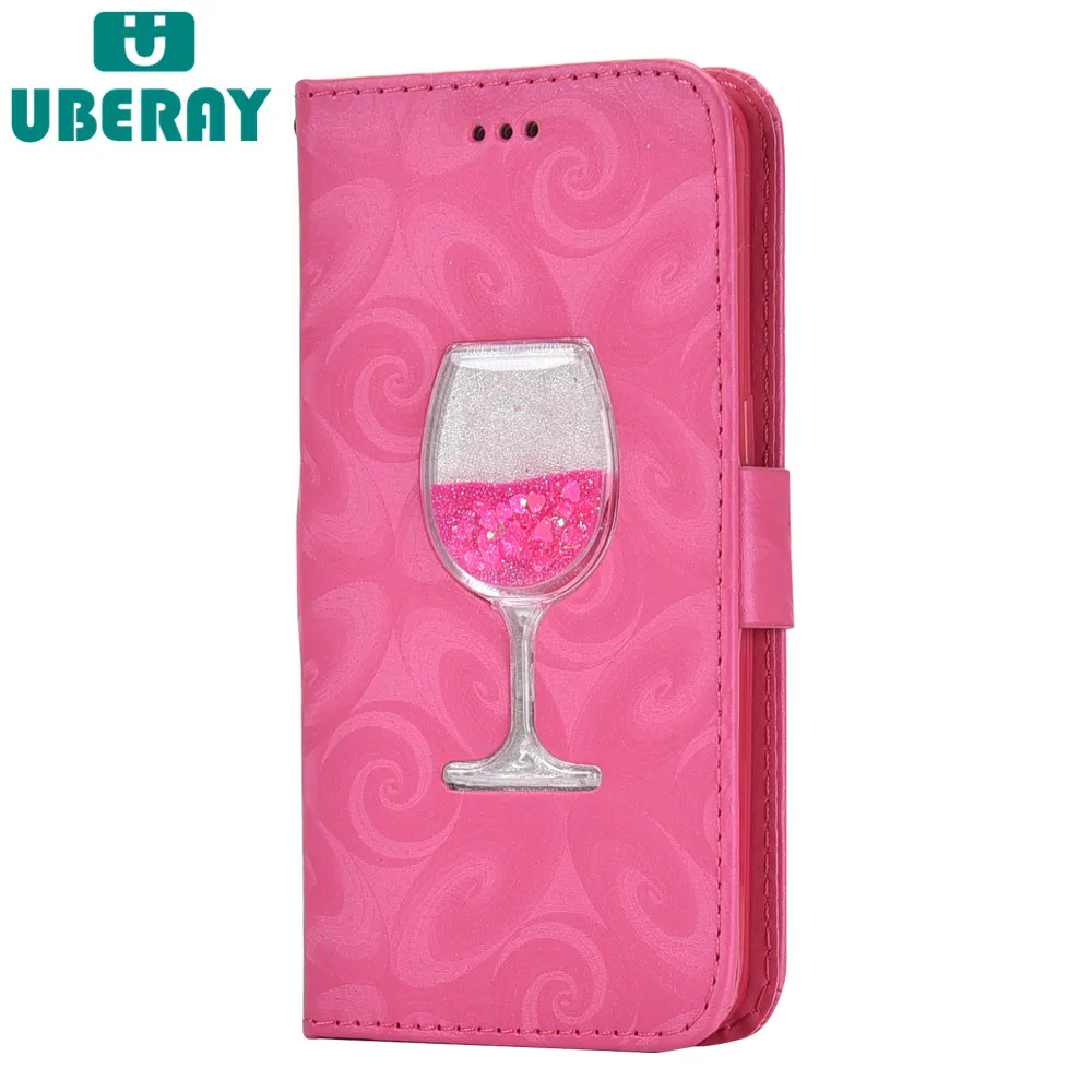 Quicksand Wallet Wine Glass чехол для iphone 5 5S SE 6 6s 7 8 plus роскошный модный подставка