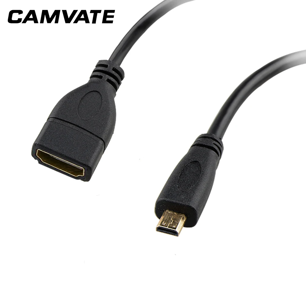 Адаптер преобразователь CAMVATE со штекером Micro HDMI (тип А) на штекер D) (длина 6 дюймов)