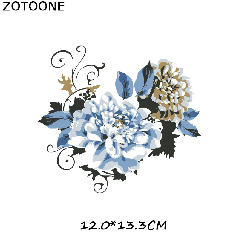 ZOTOONE полоски для одежды с цветочным принтом переноса утюгом нашивки аппликация